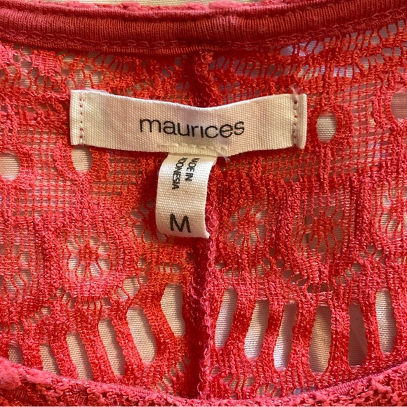 Maurices Coral Lace Scalloped Blouse Size Medium - Picture 4 of 8